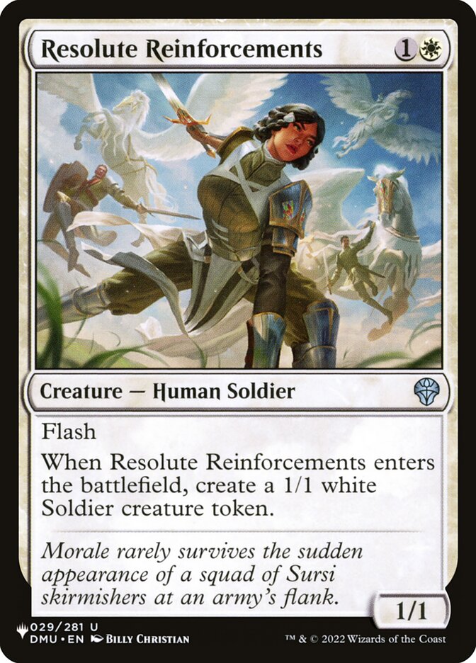 Resolute Reinforcements — The List DMU-29/5581