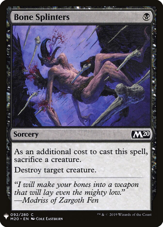 Bone Splinters — The List M20-92/5581