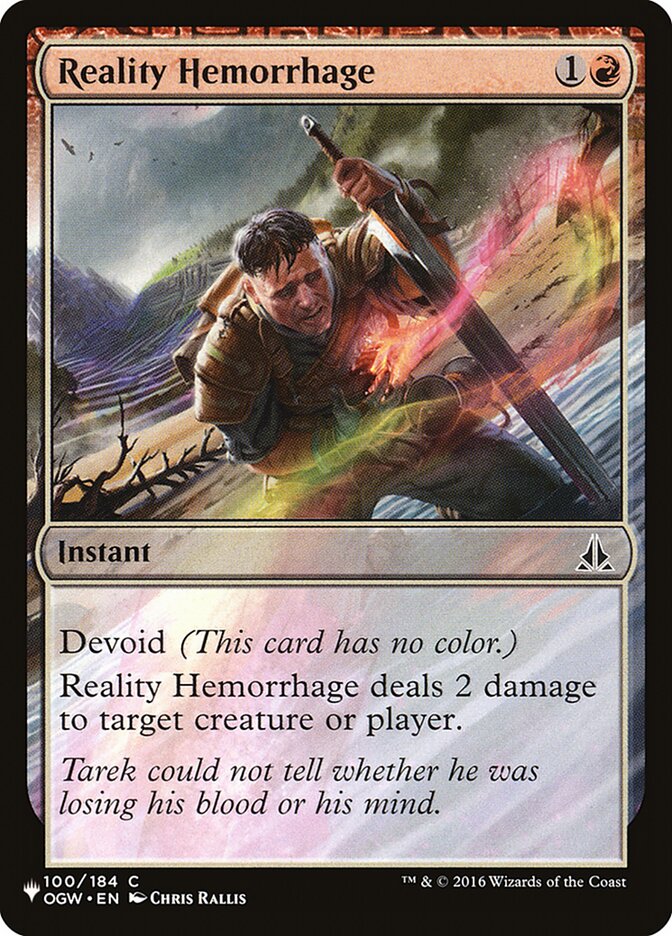 Reality Hemorrhage — The List OGW-100/5581