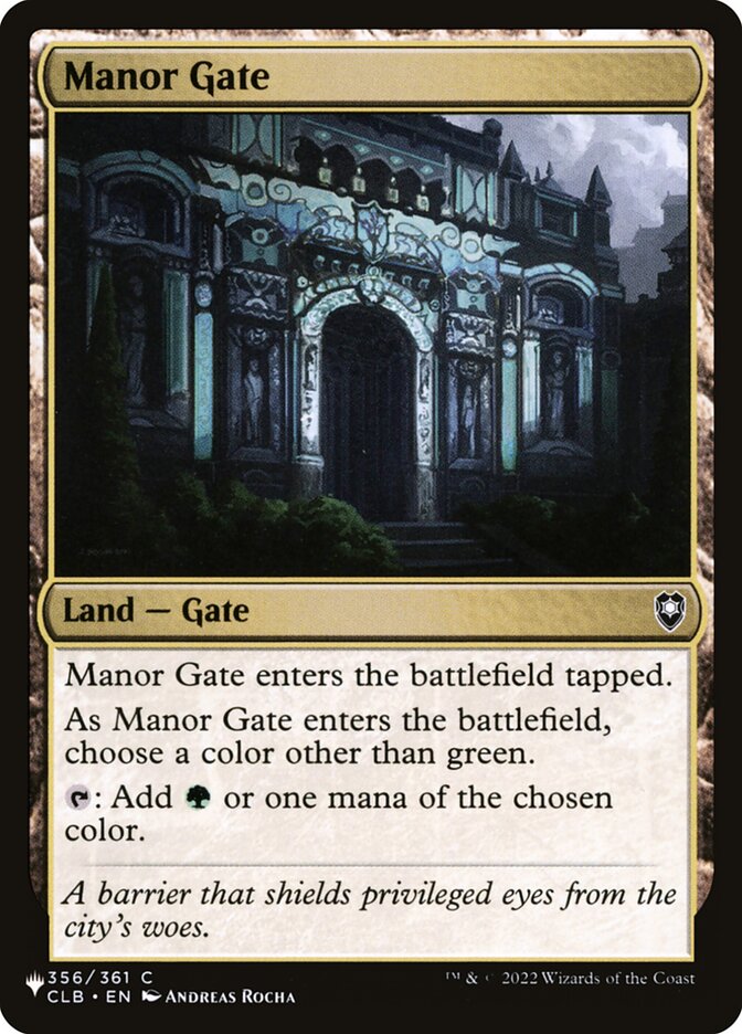 Manor Gate — The List CLB-356/5581