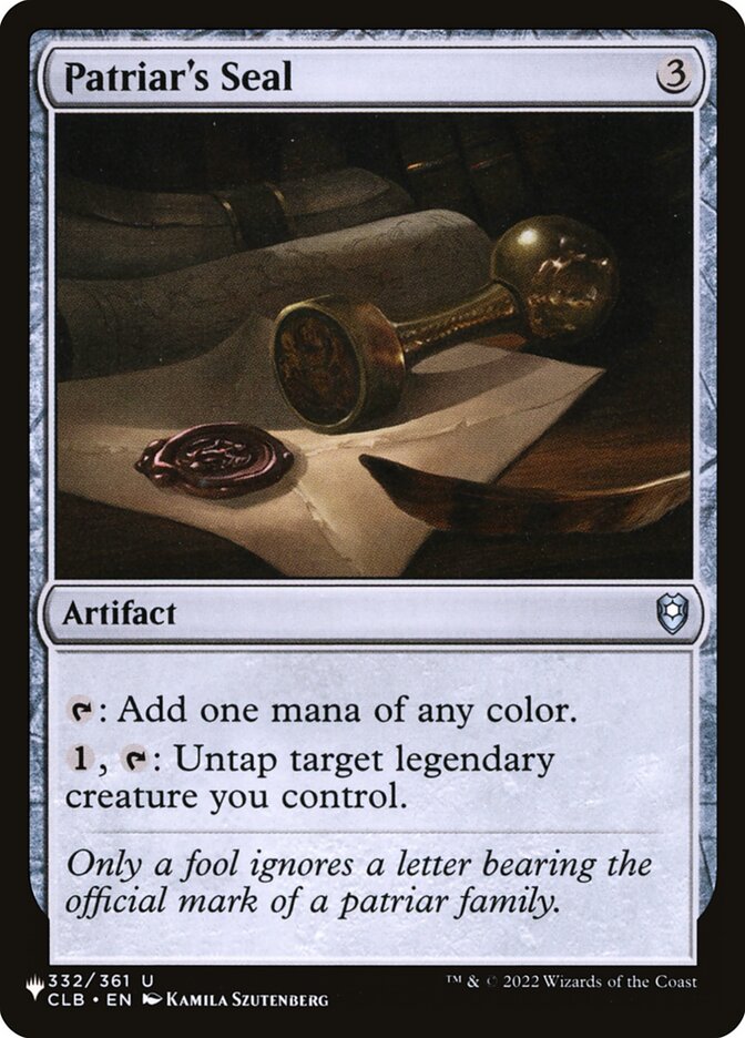 Patriar's Seal — The List CLB-332/5581
