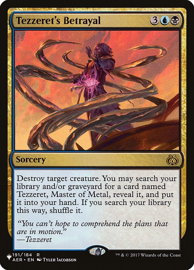Tezzeret's Betrayal — The List AER-191/5581