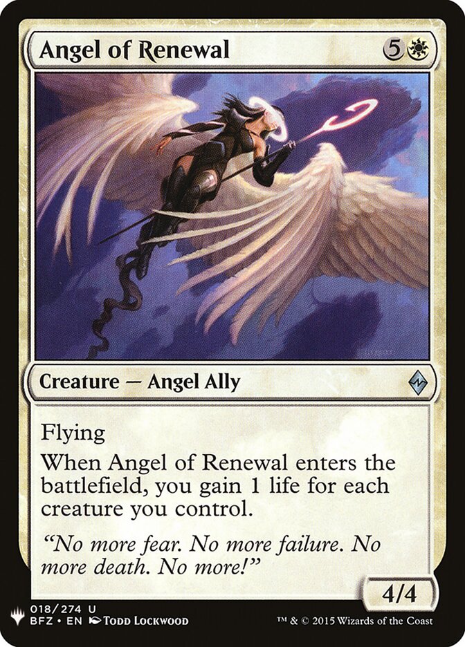 Angel of Renewal — The List BFZ-18/5581