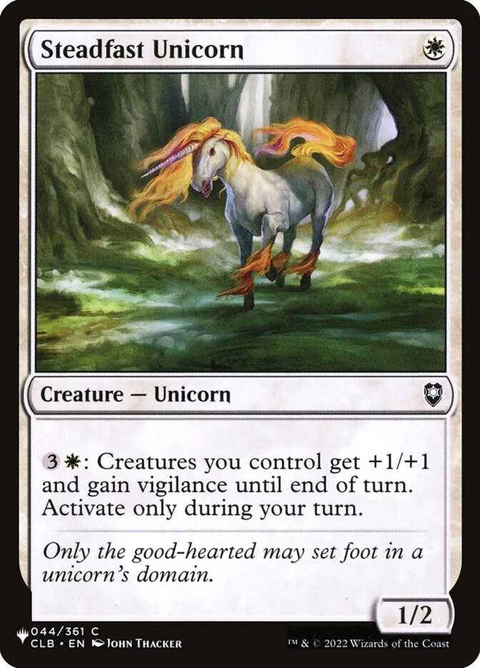 Steadfast Unicorn — The List CLB-44/5581