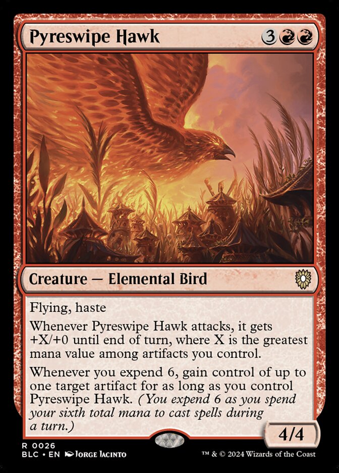 Pyreswipe Hawk — Bloomburrow Commander 26/356