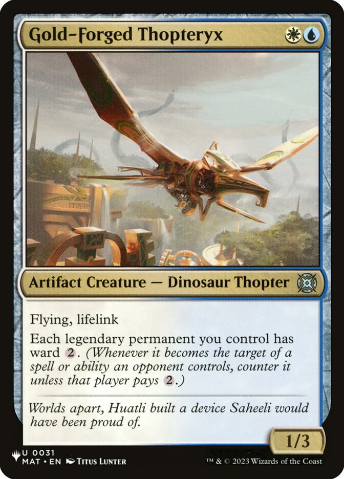 Gold-Forged Thopteryx — The List MAT-31/5581