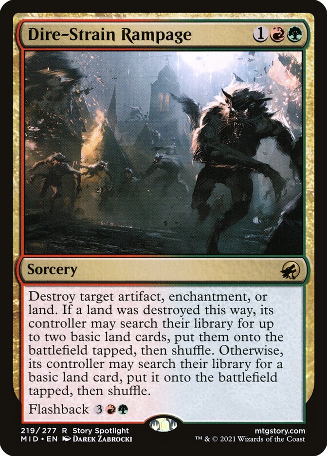 Dire-Strain Rampage — Innistrad: Midnight Hunt 219/398
