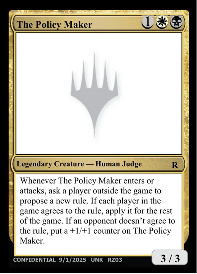 The Policy Maker — Unknown Event RZ03o/512
