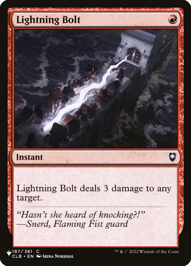 Lightning Bolt — The List CLB-187/5581