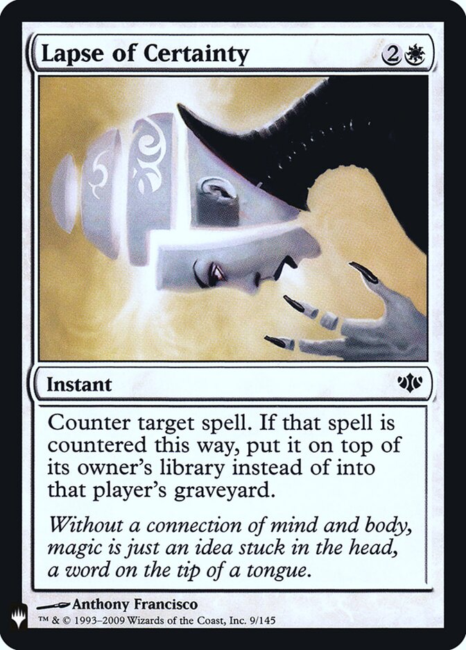 Lapse of Certainty — The List CON-9/5581