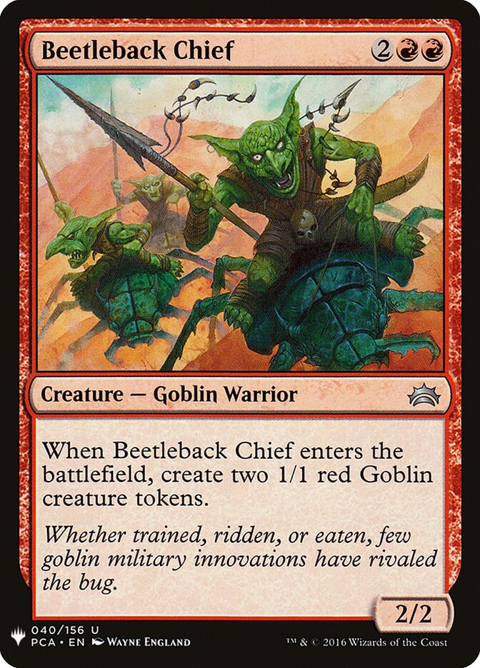 Beetleback Chief — The List PCA-40/5581