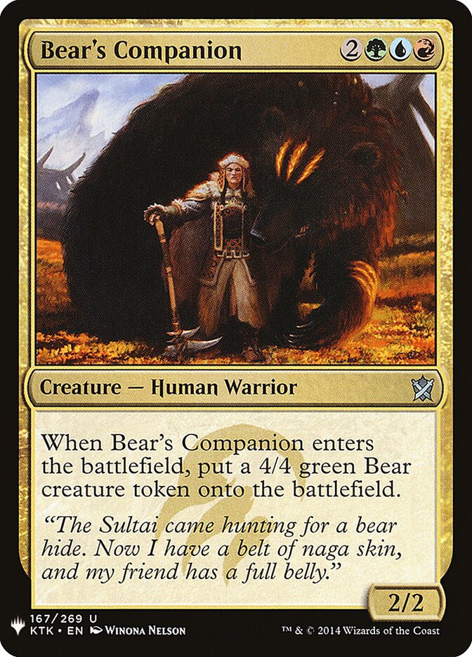 Bear's Companion — The List KTK-167/5581
