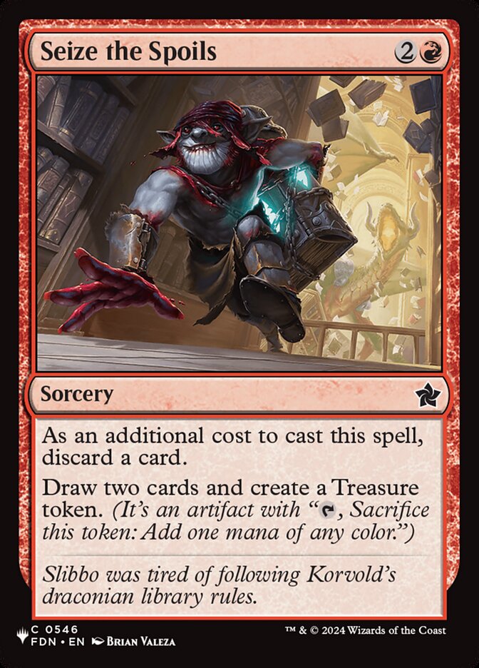 Seize the Spoils — The List FDN-546/5581