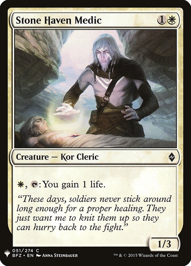 Stone Haven Medic — The List BFZ-51/5581