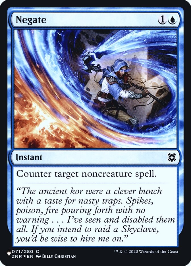Negate — The List ZNR-71/5581