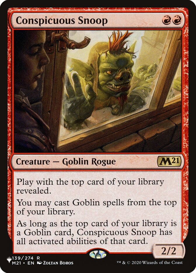 Conspicuous Snoop — The List M21-139/5581