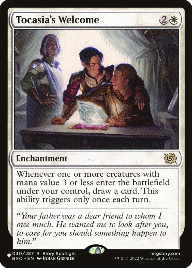 Tocasia's Welcome — The List BRO-30/5581