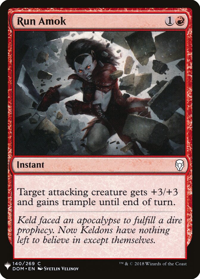 Run Amok — The List DOM-140/5581