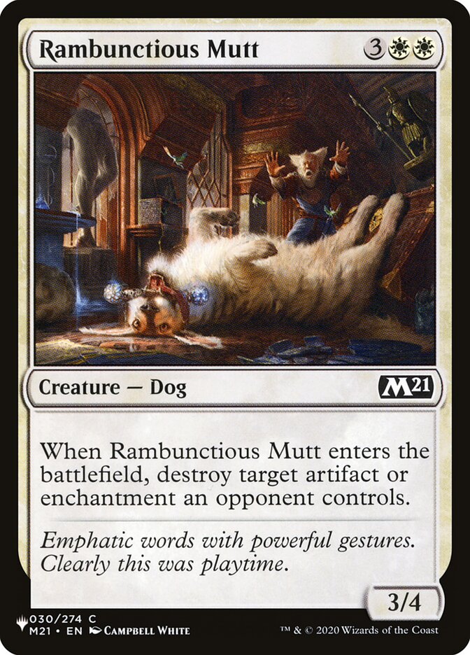 Rambunctious Mutt — The List M21-30/5581