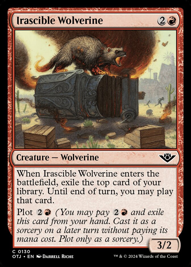 Irascible Wolverine — Outlaws of Thunder Junction 130/374