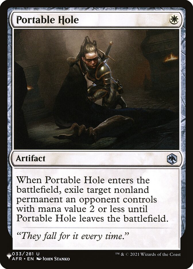 Portable Hole — The List AFR-33/5581