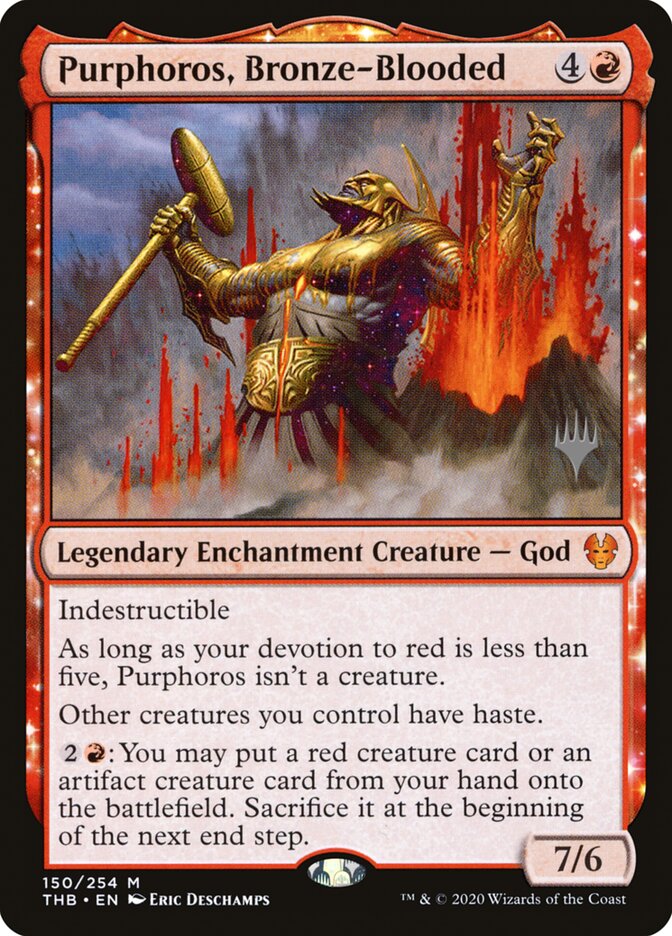 Purphoros, Bronze-Blooded — Theros Beyond Death Promos 150p/137