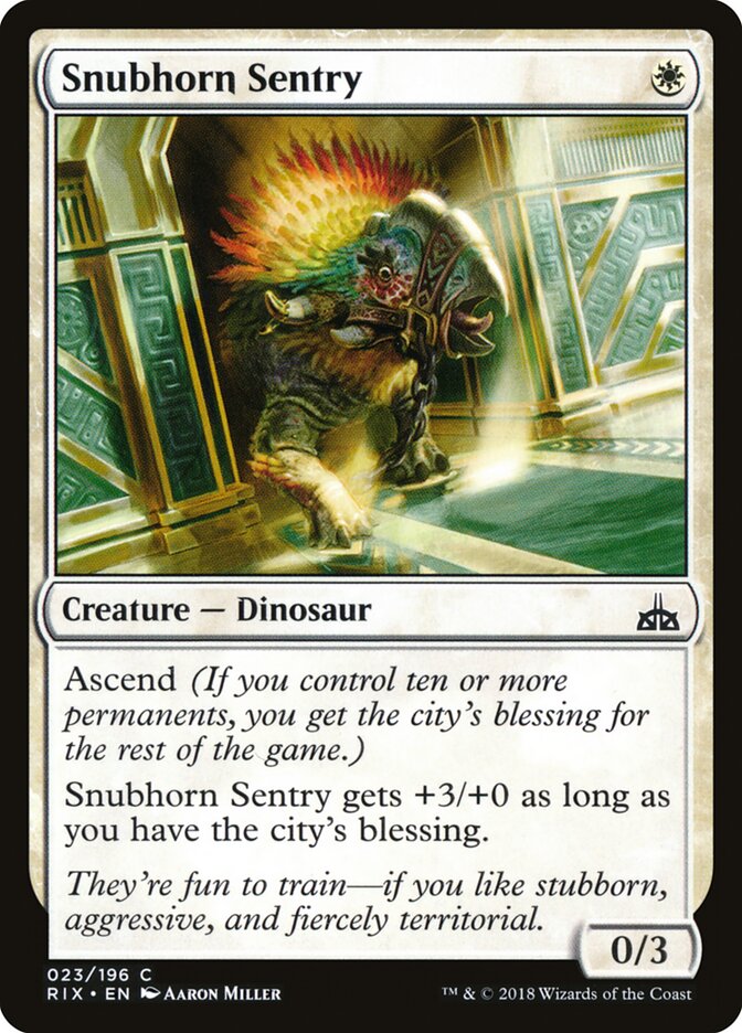 Snubhorn Sentry — Rivals of Ixalan 23/205