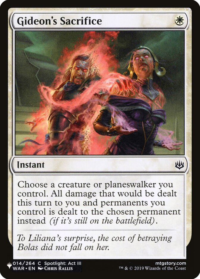 Gideon's Sacrifice — The List WAR-14/5581