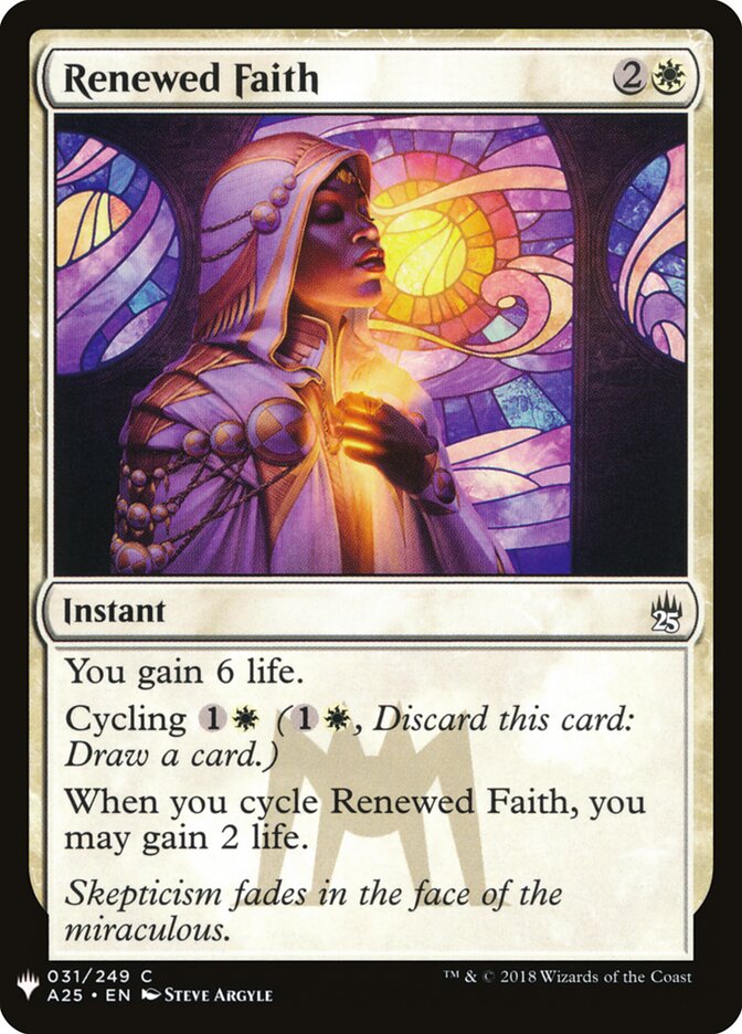 Renewed Faith — The List A25-31/5581