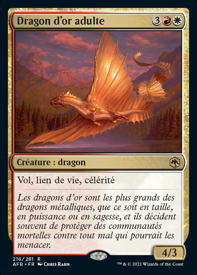 Dragon d'or adulte — Adventures in the Forgotten Realms 216/424