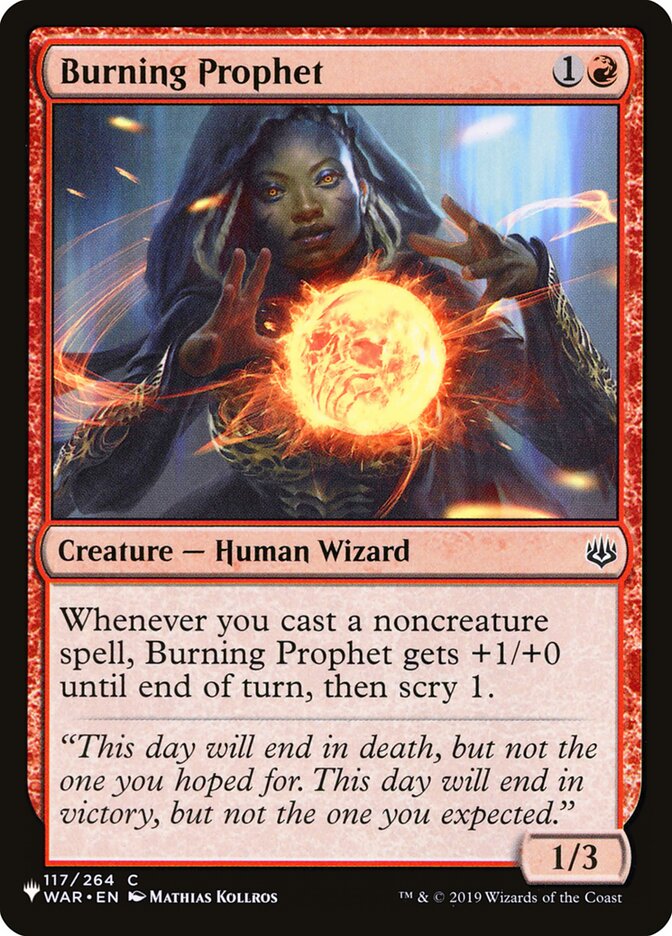 Burning Prophet — The List WAR-117/5581