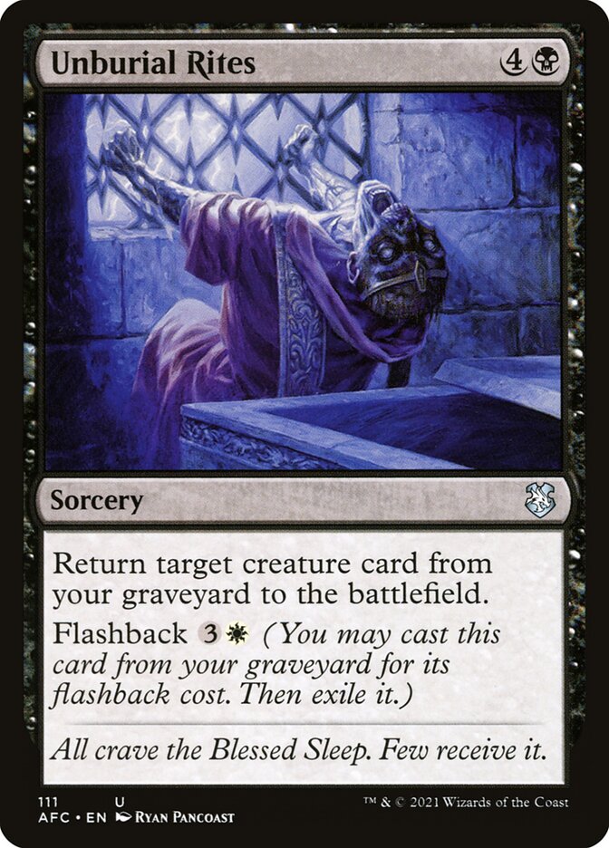 Unburial Rites — Forgotten Realms Commander 111/331