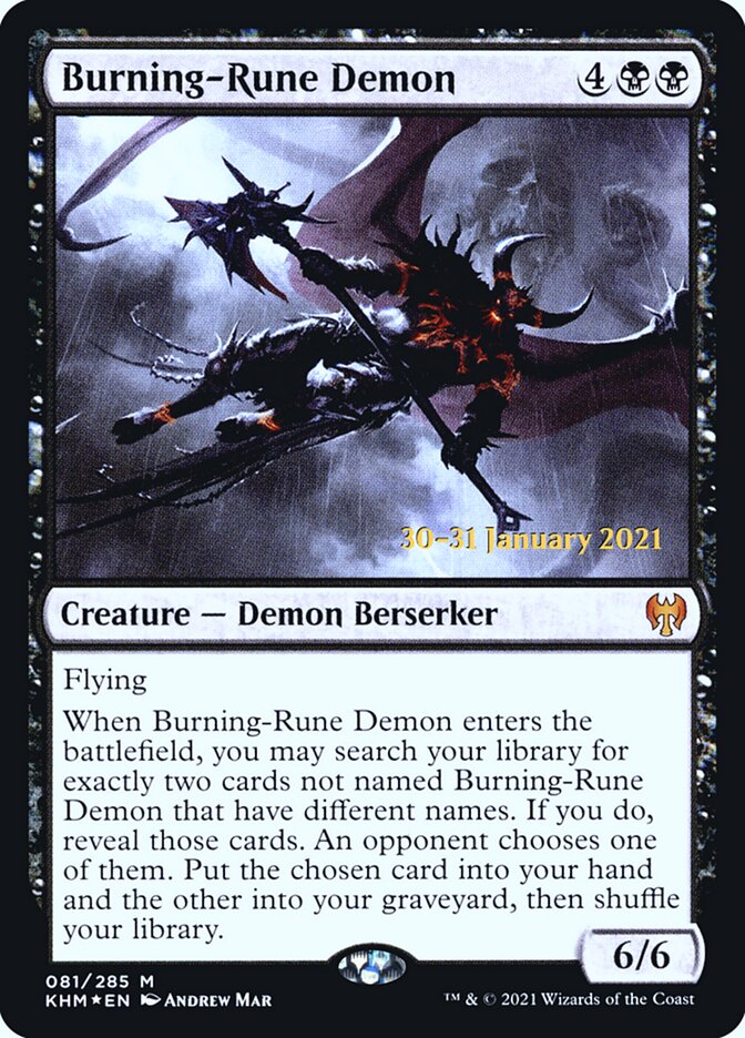Burning-Rune Demon — Kaldheim Promos 81s/158
