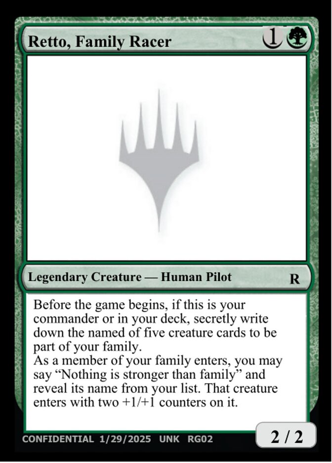Retto, Family Racer — Unknown Event RG02/512