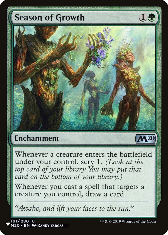 Season of Growth — The List M20-191/5581