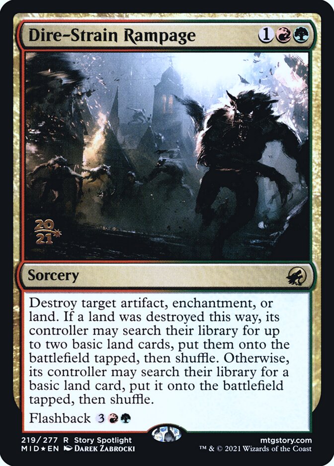 Dire-Strain Rampage — Innistrad: Midnight Hunt Promos 219s/155
