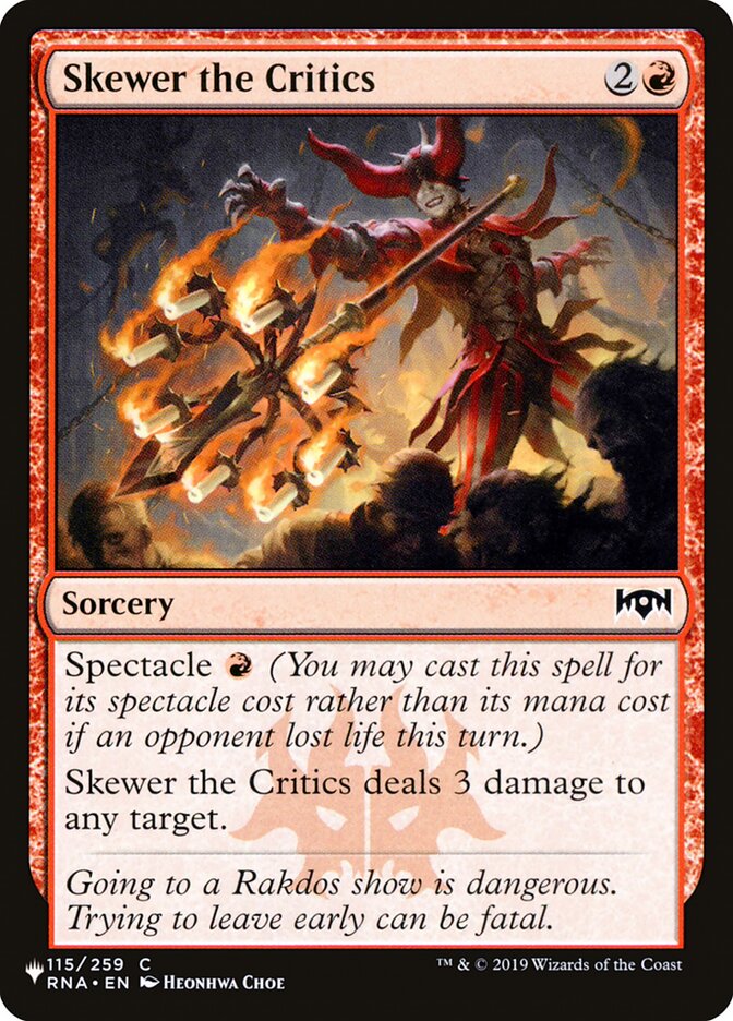 Skewer the Critics — The List RNA-115/5581