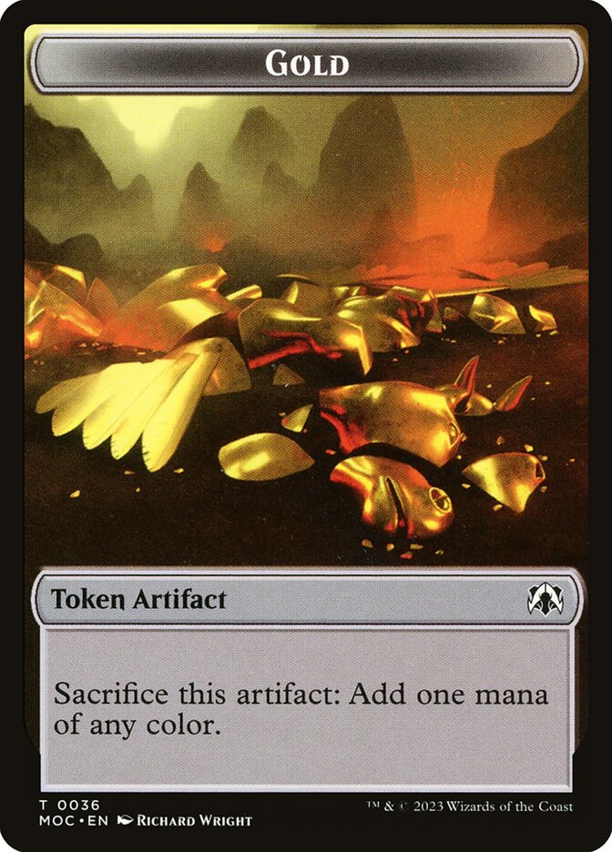 Gold — March of the Machine Commander Tokens 36/46