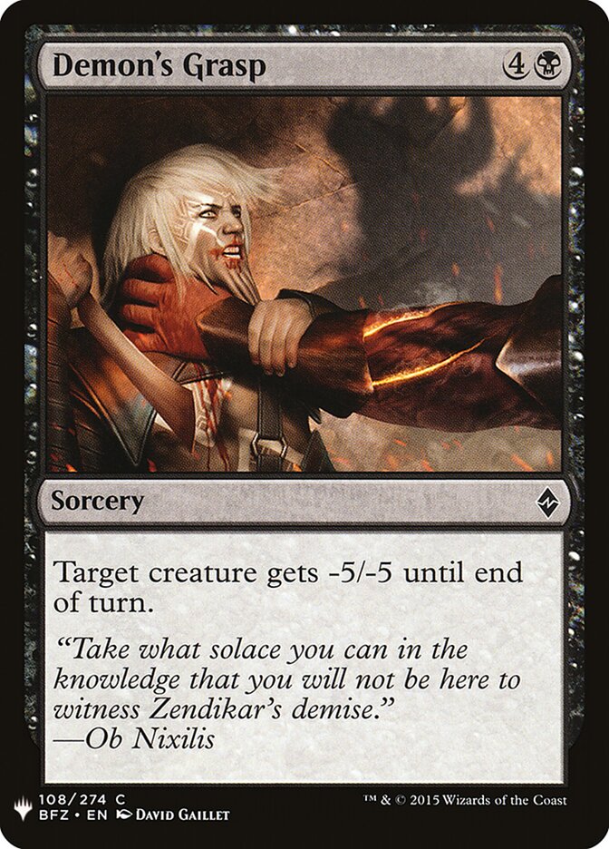 Demon's Grasp — The List BFZ-108/5581
