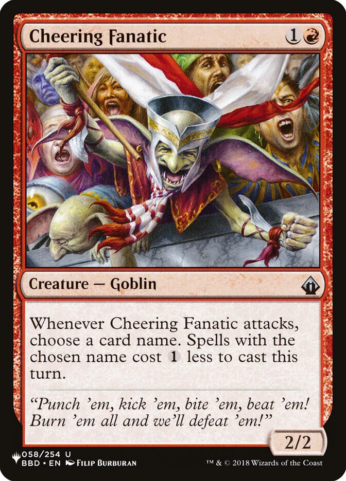 Cheering Fanatic — The List BBD-58/5581