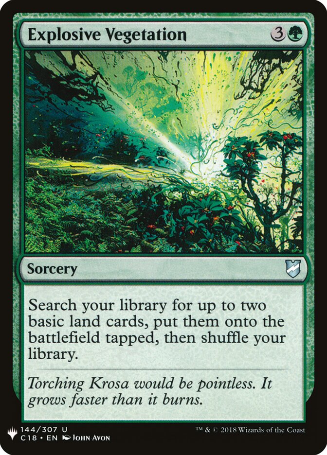 Explosive Vegetation — The List C18-144/5581