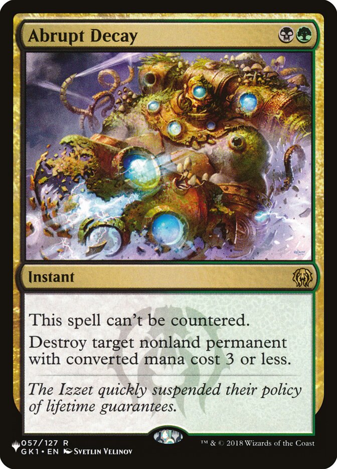 Abrupt Decay — The List GK1-57/5581