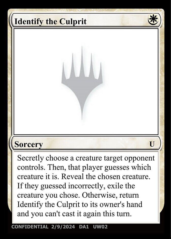 Identify the Culprit — Unknown Event UW02c/512