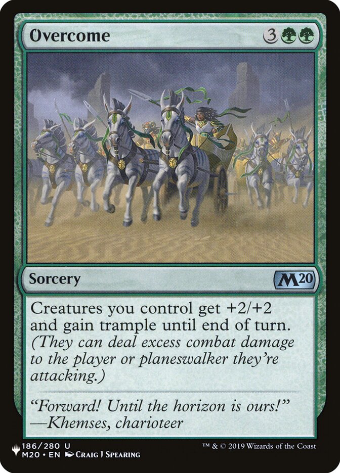 Overcome — The List M20-186/5581