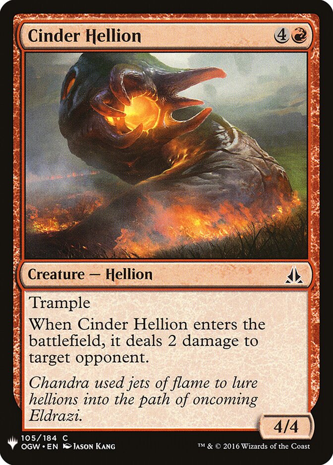 Cinder Hellion — The List OGW-105/5581