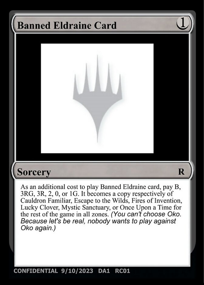 Banned Eldraine Card — Unknown Event RC01a/512