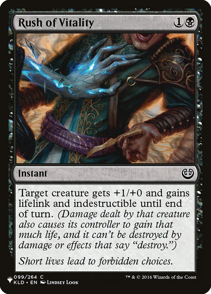 Rush of Vitality — The List KLD-99/5581