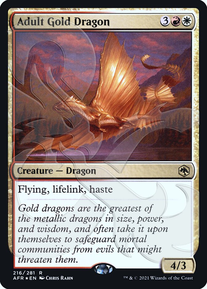 Adult Gold Dragon — Adventures in the Forgotten Realms Promos 216a/241