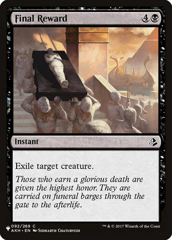 Final Reward — The List AKH-92/5581