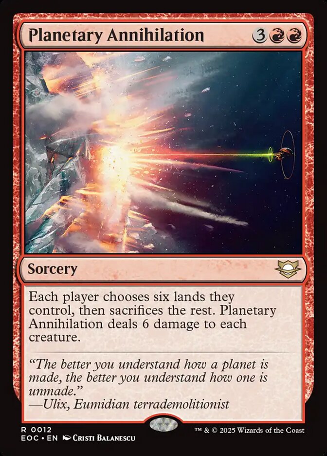 Planetary Annihilation — Edge of Eternities Commander 12/191